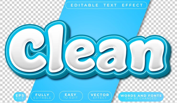 Vector limpiar el archivo de texto vectorial totalmente editable de soft pure minimal