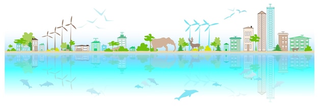 Limpiar el medio ambiente esg verde, Ilustración de vector de concepto de ecología para la ecología. Día de la Tierra.