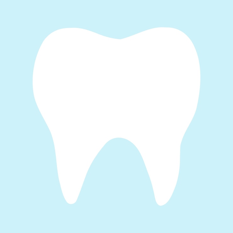 Vector limpie el diente sano en estilo plano sobre fondo azul ilustración vectorial del concepto de cuidado dental de los dientes higiene bucal