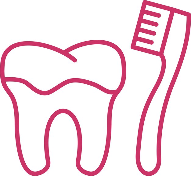 Limpieza de dientes con el estilo del icono del cepillo