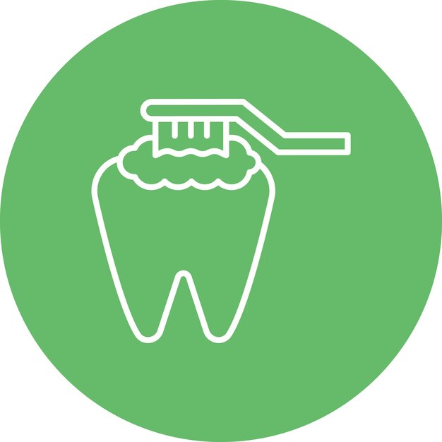 Limpieza de dientes con estilo de ilustración vectorial del cepillo