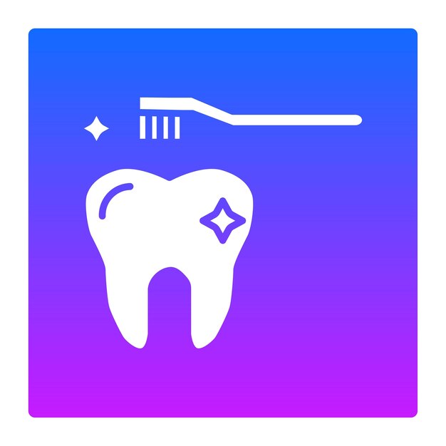 Limpieza de dientes con el icono del cepillo