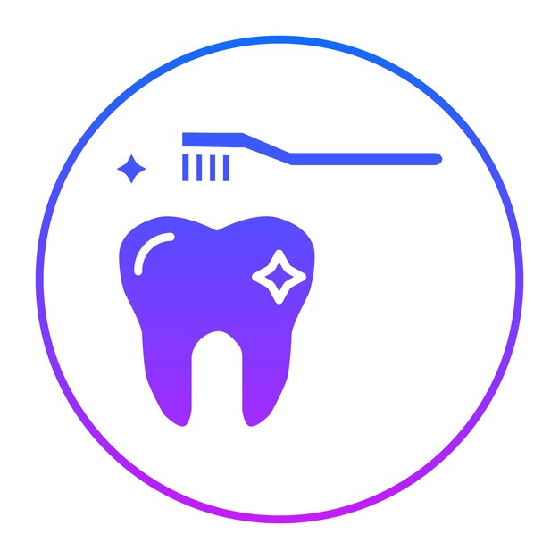 Limpieza de dientes con el icono del cepillo