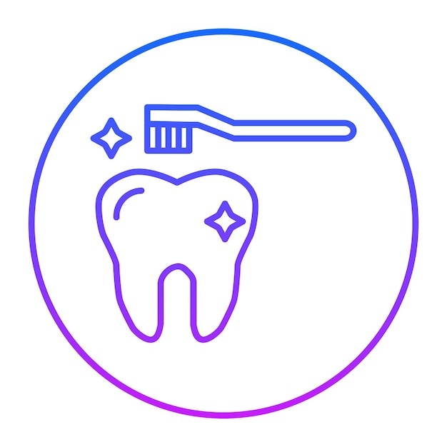Limpieza de dientes con el icono del cepillo