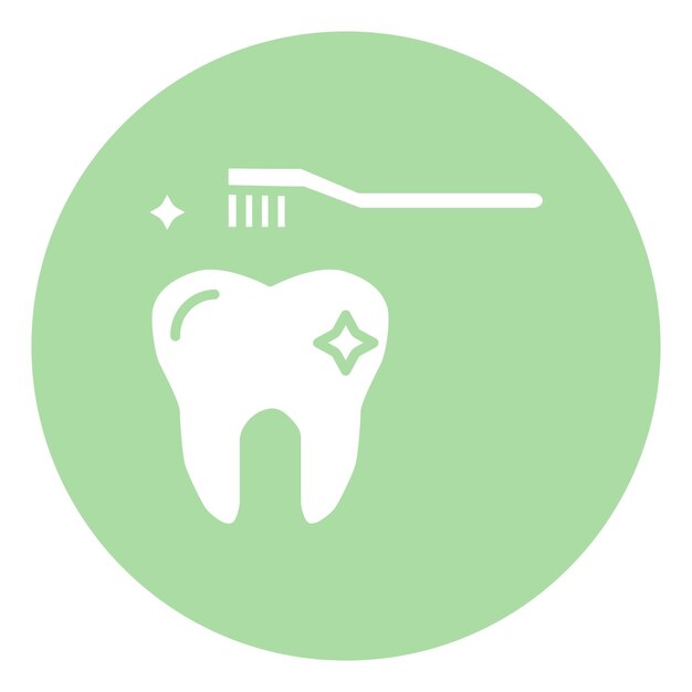 Limpieza de dientes con el icono del cepillo