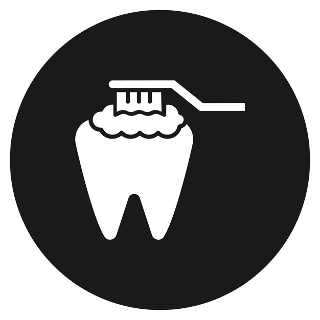 Limpieza de dientes con icono vectorial de cepillo Se puede utilizar para el conjunto de iconos de cuidado dental