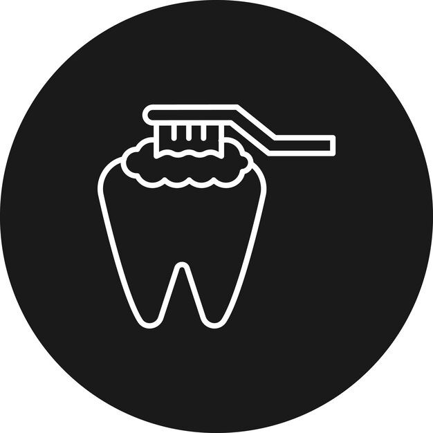 Limpieza de dientes con icono vectorial de cepillo Se puede utilizar para el conjunto de iconos de cuidado dental