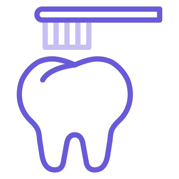 Limpieza de dientes con ilustración vectorial del cepillo