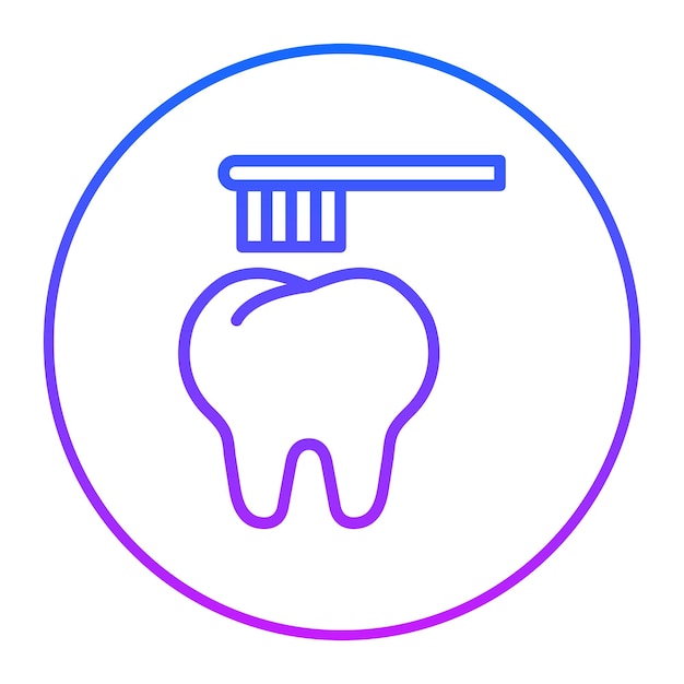 Limpieza de dientes con ilustración vectorial del cepillo