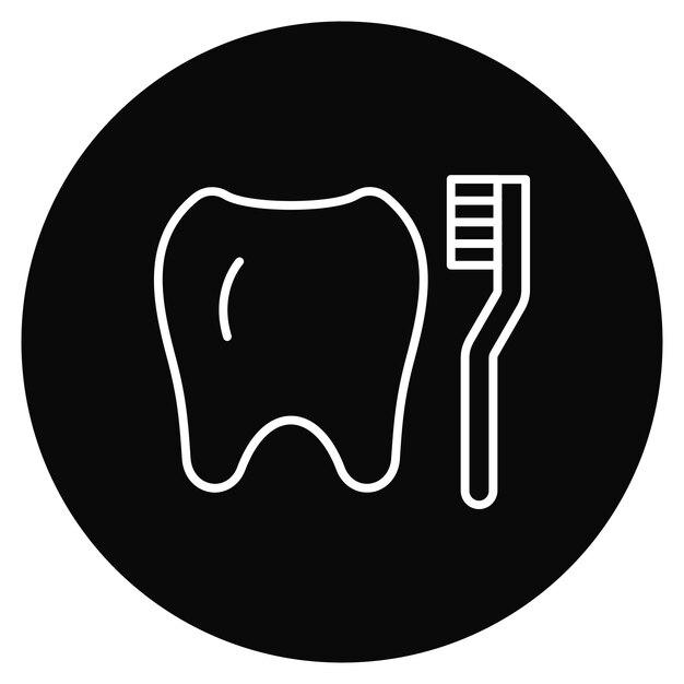 Limpieza de dientes con imagen vectorial del icono del cepillo Se puede utilizar para el cuidado dental