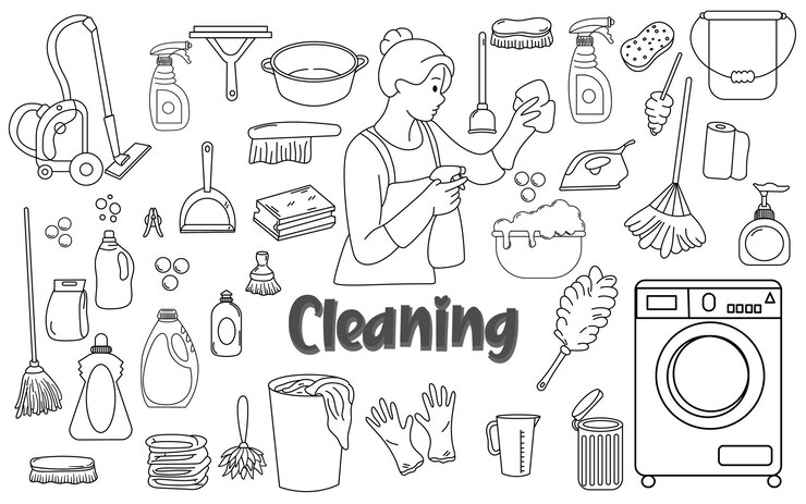 Vector limpieza del diseño del elemento doodle del ornamento del clipart