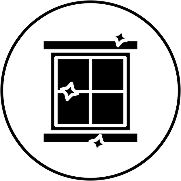 Limpieza del icono vectorial de Windows Se puede utilizar para la limpieza y limpieza de polvo