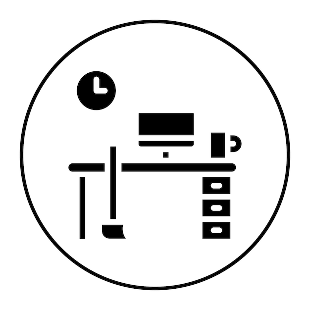 Limpieza de la imagen vectorial del icono de la oficina Se puede utilizar para la limpieza y la depuración