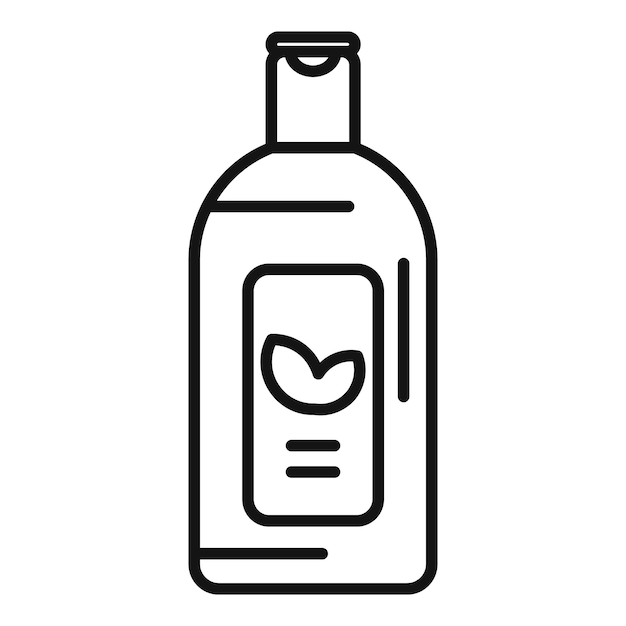 Limpieza de líquido de lavado del icono dental contorno vector tratamiento de la mañana