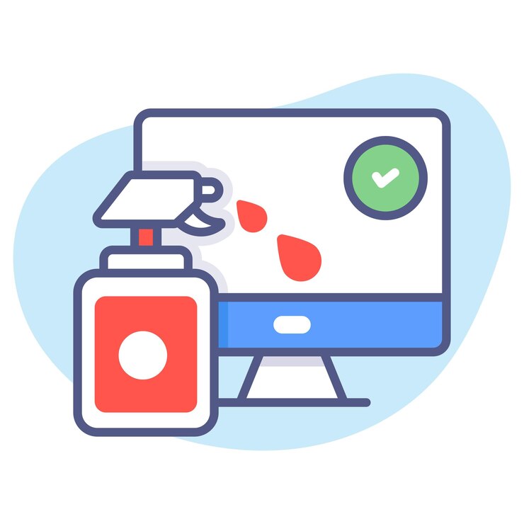 Vector limpieza de monitores diseño de conceptos modernos concepto de ilustración vectorial de calidad premium símbolo vectorial