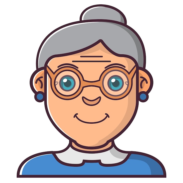 Linda abuela Mujer mayor Mujer adulta con gafas Mujer mayor