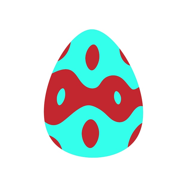 Linda aguamarina huevo de pascua minimalista ilustración vectorial plana