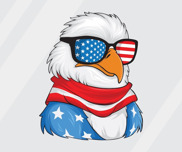 Linda águila americana con gafas