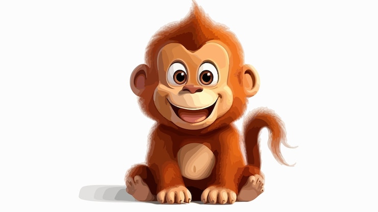 Vector la linda y amigable ilustración del orangután