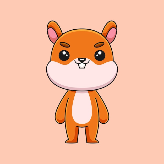 Linda ardilla dibujos animados doodle arte dibujado a mano concepto vector kawaii icono ilustración