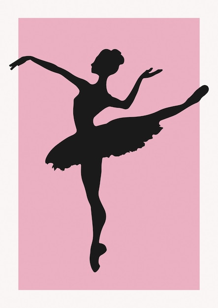 Vector linda bailarina bailarina mujer arte femenino ilustración de la danza del ballet