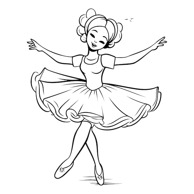 Una linda bailarina con un tutu Ilustración vectorial