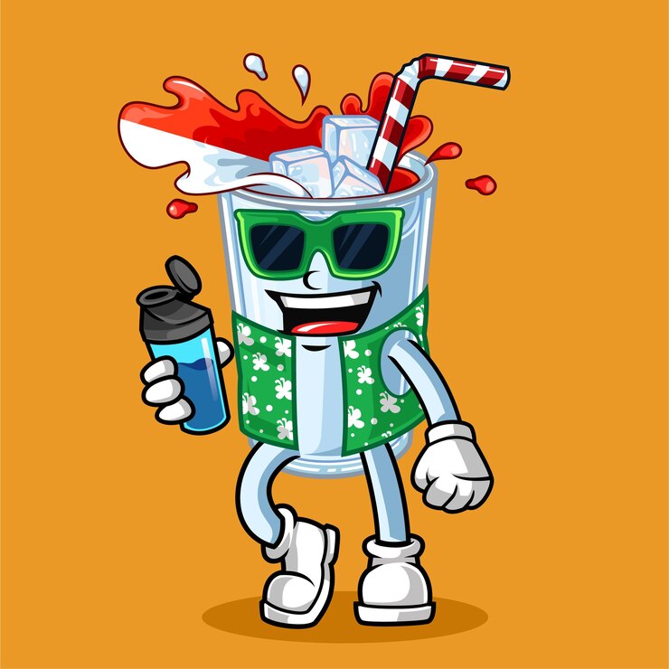Vector linda bandera de bebida de indonesia trae ilustración de mascota de vector de botella de agua