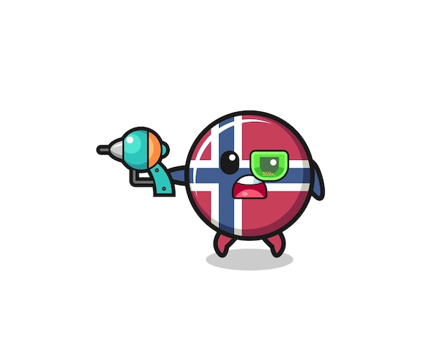 Linda bandera de noruega con un diseño lindo de arma futura