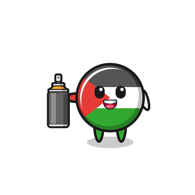 La linda bandera palestina como un lindo diseño de bombardero de graffiti