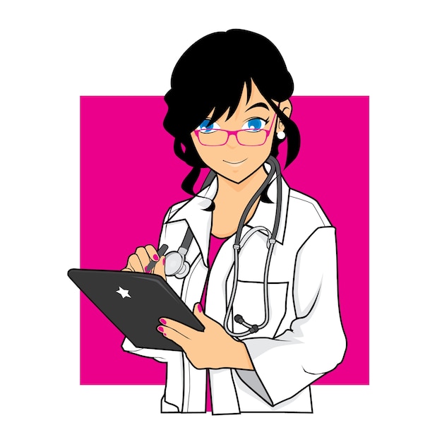 Vector linda bella doctora