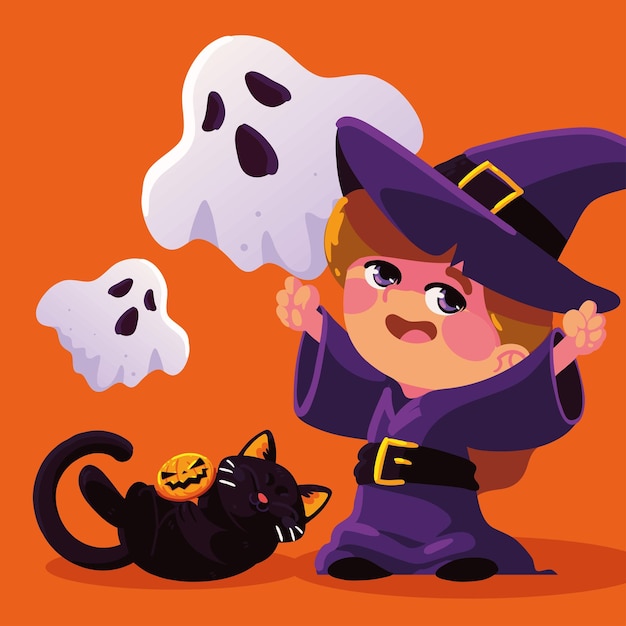linda bruja de halloween