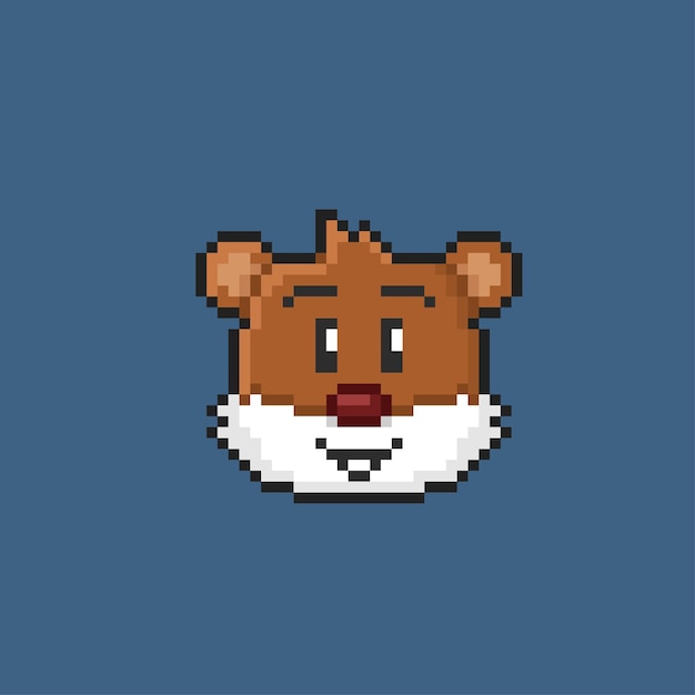 linda cabeza de castor en estilo pixel art