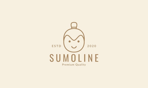 Linda cabeza sumo logo símbolo icono vector diseño gráfico