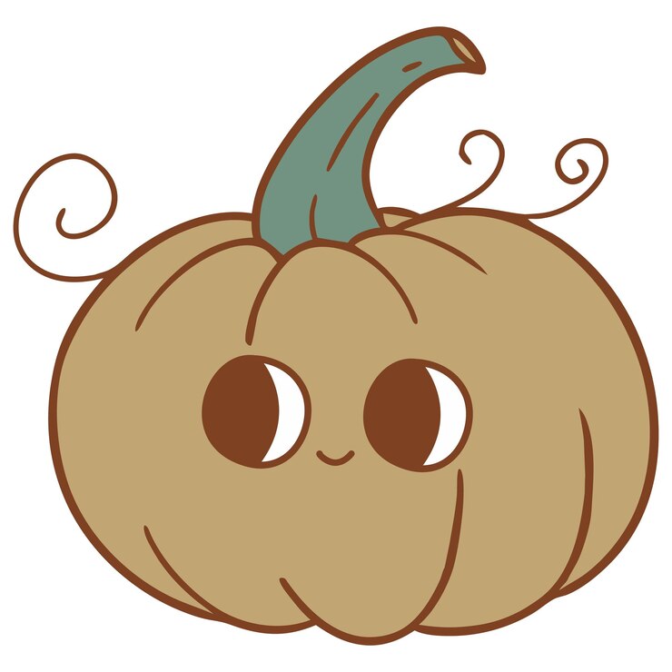 La linda calabaza de dibujos animados con la cara sonriente