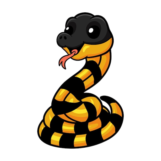 Linda caricatura de krait bungarus candidus con bandas