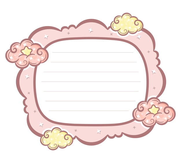Linda carta de marco de notas con colores pastel para escribir