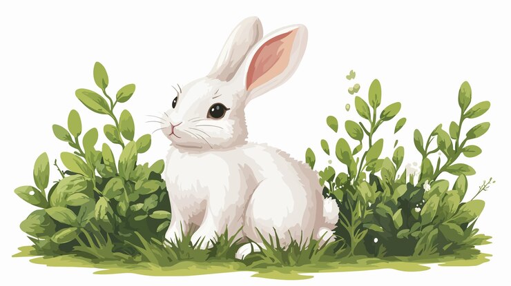 Vector la linda celebración del conejo de pascua en el fondo de la naturaleza del artista