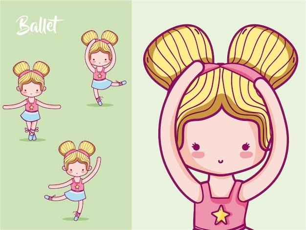 Linda chica bailarines de ballet posando