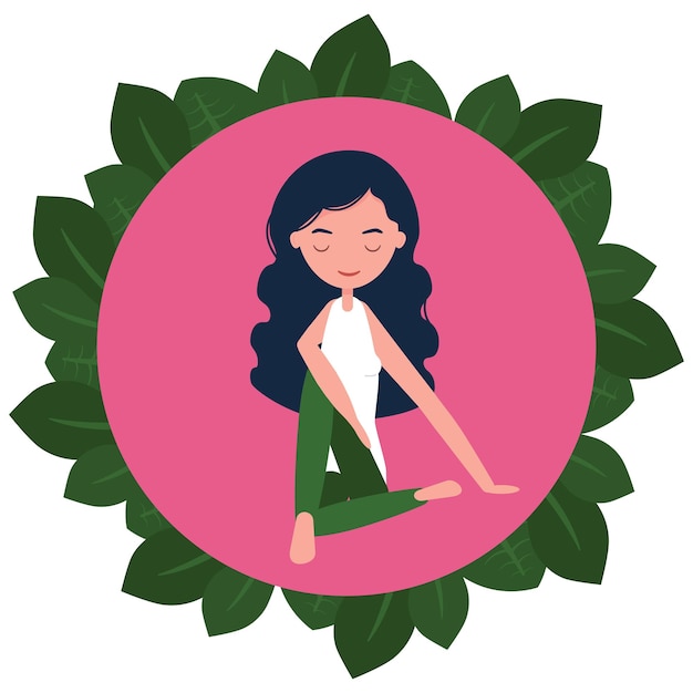 Una linda chica haciendo yoga