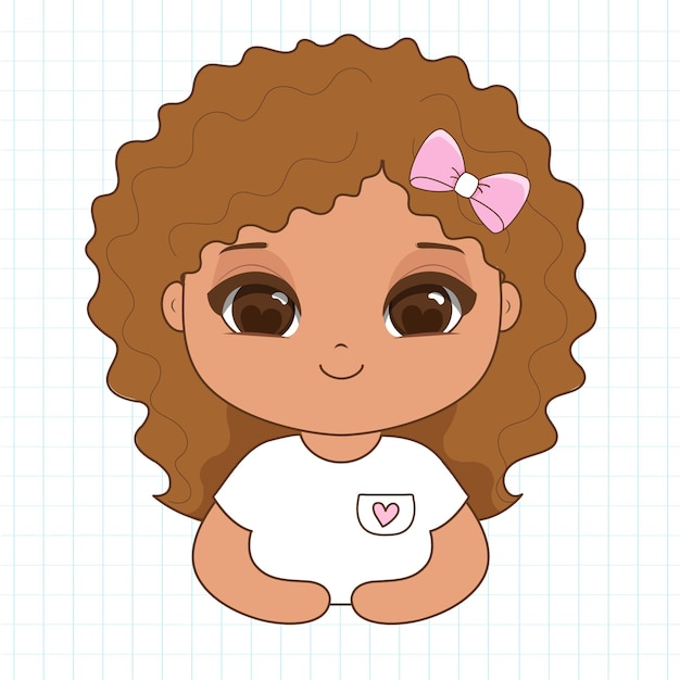 Vector la linda chica mascota chibi vector