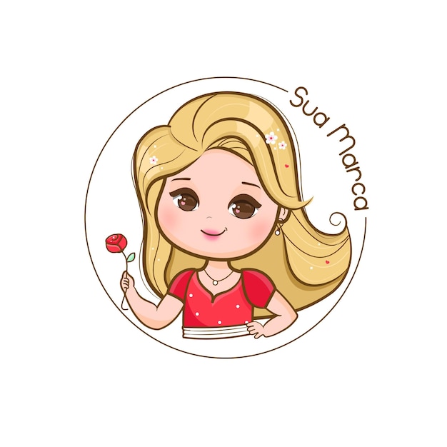 La linda chica de la mascota Vector