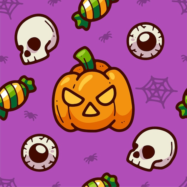 Linda colección de doodle de halloween dibujados a mano