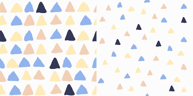 Linda colección de patrones sin fisuras Doodle Triangle