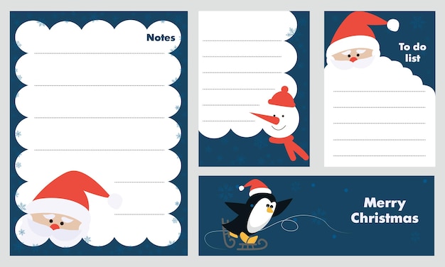 Linda colección de plantillas de papelería de feliz navidad
