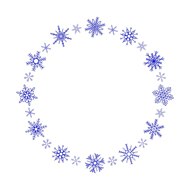 Una linda corona hecha de varios copos de nieve adornados