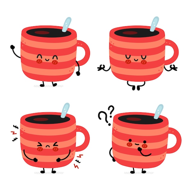 Linda divertida taza de café set colección