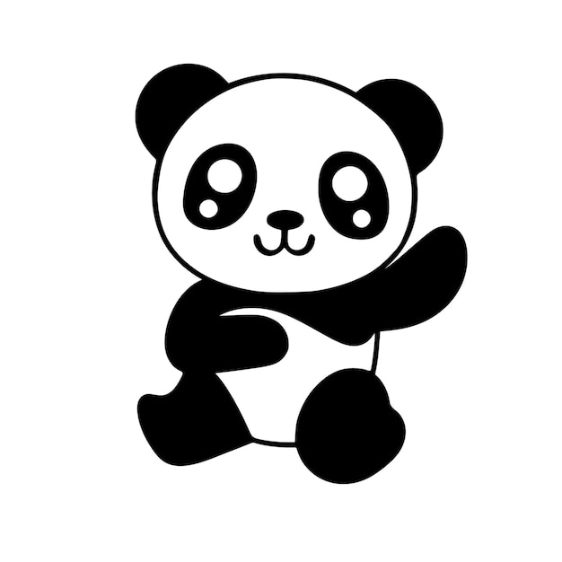 Linda y encantadora silueta de panda perezoso