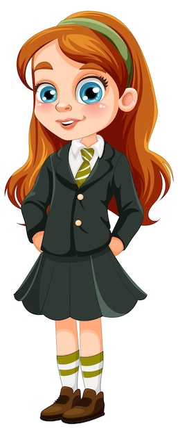 Linda estudiante en uniforme escolar
