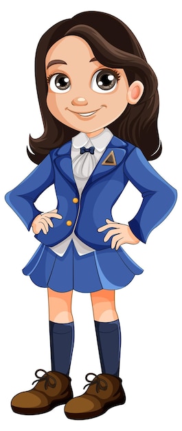 Linda estudiante en uniforme escolar