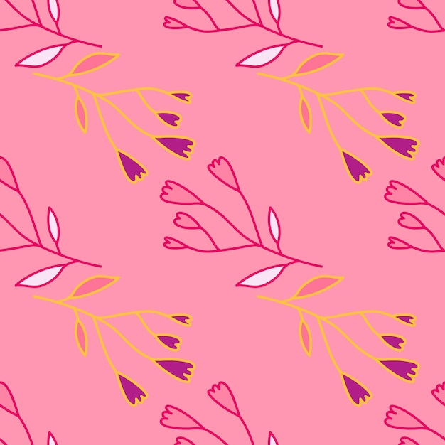 Linda flor abstracta de patrones sin fisuras Fondo de pantalla floral dibujado a mano